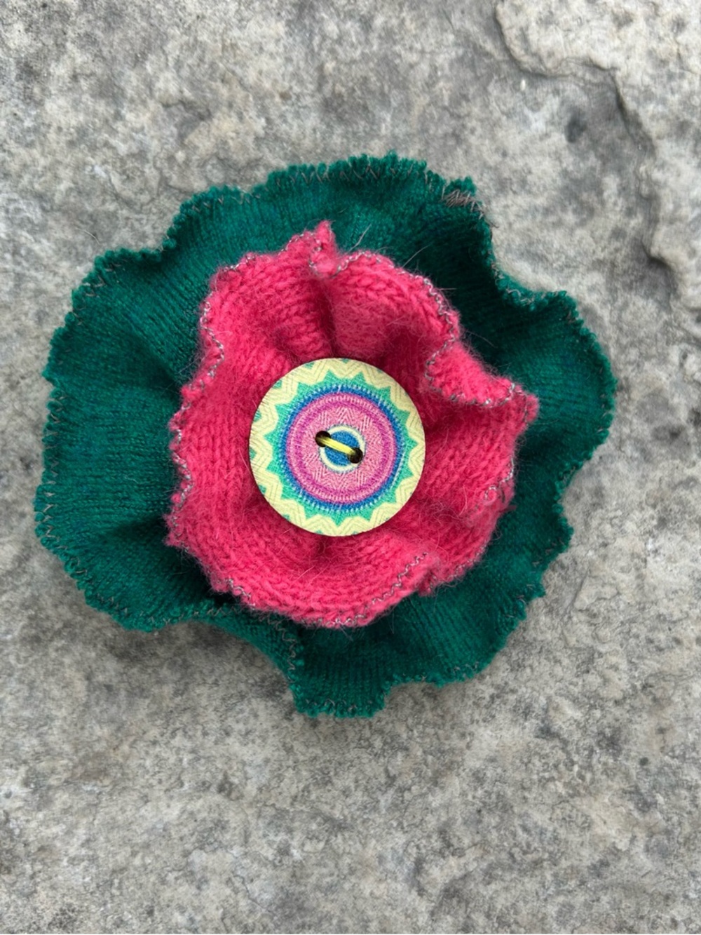 Vintage Cashmere Floral Brooch
